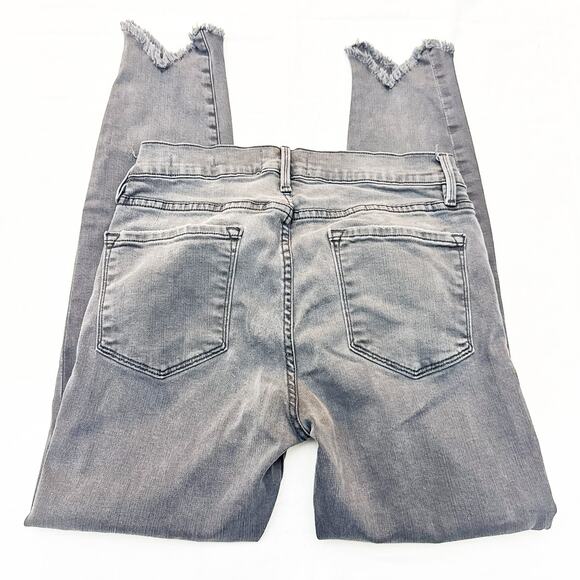 Frame Le Skinny de Jeanne Crop Charcoal Raw Hem Denim Jeans Tull Size 28 - Picture 5 of 8